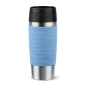 Preview: EMSA Thermobecher TRAVEL MUG Waves Pastellblau 360 ml mit Wunschgravur