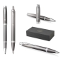 Preview: PARKER® IM Rituals Grey Chrome Tintenroller und Kugelschreiber