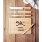 Preview: 4-teiliger Edelstahl BBQ-Set aus Holz