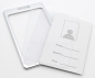 Preview: Kartenhalter aus Metall  Hochformat mit Ausweisjojo Metall