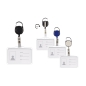 Preview: Kartenhalter aus Metall  Querformat mit Ausweisjojo ROUND
