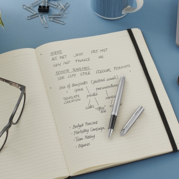 Waterman® Set aus Kugelschreiber und Rollerball Stainless Steel C.T.