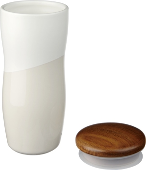 Keramikbecher RENO 370 ml mit Holzdeckel