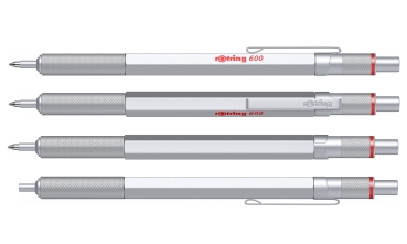 rOtring 600 Set Kugelschreiber & Bleistift silber mit Etui