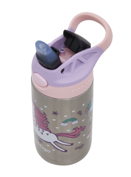 Easy Clean AUTOSPOUT Kinder Trinkflasche, 380 ml, Strawberry Unicorn