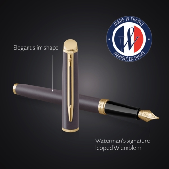 Waterman® Set aus Kugelschreiber und Füllfederhalter Lava Black G.T.