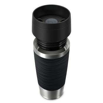 EMSA Thermobecher TRAVEL MUG Waves Schwarz 360 ml mit Wunschgravur