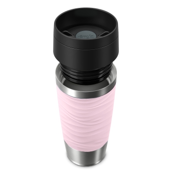Preview: EMSA Thermobecher TRAVEL MUG Waves Pastellrosa 360 ml mit Wunschgravur