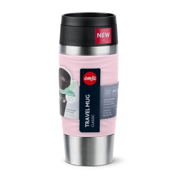 EMSA Thermobecher TRAVEL MUG Waves Pastellrosa 360 ml mit Wunschgravur