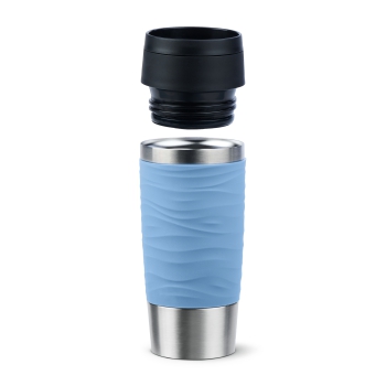 Preview: EMSA Thermobecher TRAVEL MUG Waves Pastellblau 360 ml mit Wunschgravur