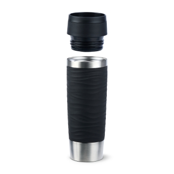 Preview: EMSA Thermobecher TRAVEL MUG Waves Schwarz 500 ml mit Wunschgravur