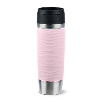 EMSA Thermobecher TRAVEL MUG Waves Pastellrosa 500 ml mit Wunschgravur