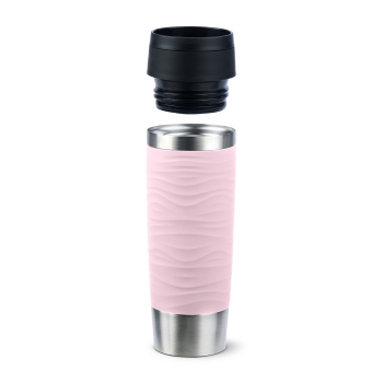 EMSA Thermobecher TRAVEL MUG Waves Pastellrosa 500 ml mit Wunschgravur
