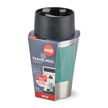 EMSA Thermobecher TRAVEL MUG Compact Petrol 300 ml mit Wunschgravur