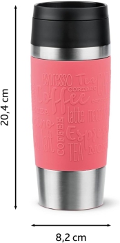 Preview: EMSA Thermobecher TRAVEL MUG Classic Koralle 360 ml mit Wunschgravur