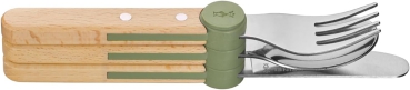 Preview: Le Petit Gourmet Kinderbesteck Olivgrün – Kinderbesteck-Set