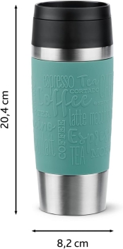 Preview: EMSA Thermobecher TRAVEL MUG Classic Petrol 360 ml mit Wunschgravur