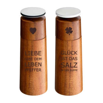 Set Salz- und Pfeffermühle Glück Liebe