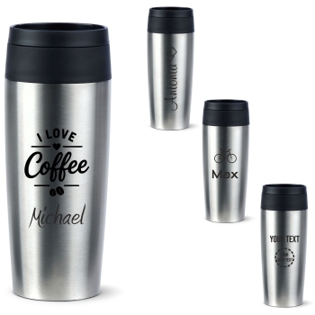 EMSA Thermobecher TRAVEL MUG Classic Edelstahl 360 ml mit Wunschgravur