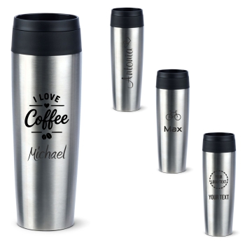 EMSA Thermobecher TRAVEL MUG Classic Edelstahl 500 ml mit Wunschgravur