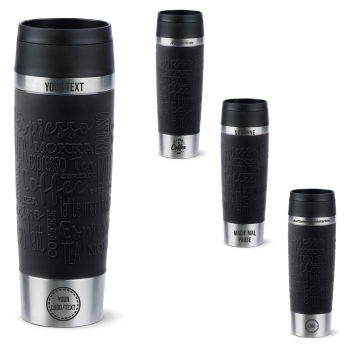 EMSA Thermobecher TRAVEL MUG Classic Schwarz 500 ml mit Wunschgravur