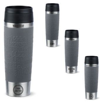 EMSA Thermobecher TRAVEL MUG Classic Pfeffergrau 500 ml mit Wunschgravur