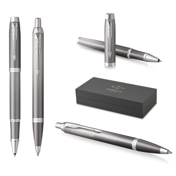 PARKER® IM Rituals Grey Chrome Tintenroller und Kugelschreiber