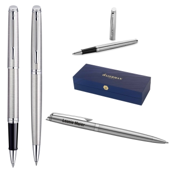 Waterman® Set aus Kugelschreiber und Rollerball Stainless Steel C.T.