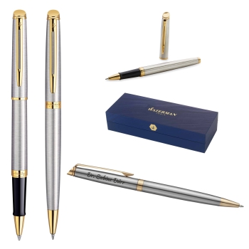 Waterman® Set aus Kugelschreiber und Rollerball Stainless Steel G.T.