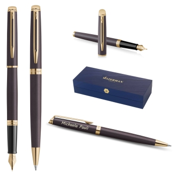 Waterman® Set aus Kugelschreiber und Füllfederhalter Lava Black G.T.