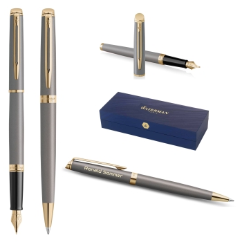 Waterman® Set aus Kugelschreiber und Füllfederhalter Stone Grey G.T.