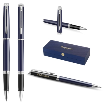 Waterman® Set aus Kugelschreiber und Rollerball Block Black-Blue G.T.