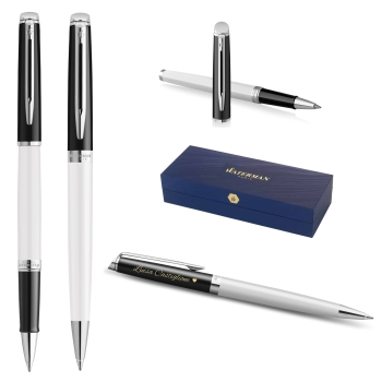 Waterman® Set aus Kugelschreiber und Rollerball Block Black-White G.T.