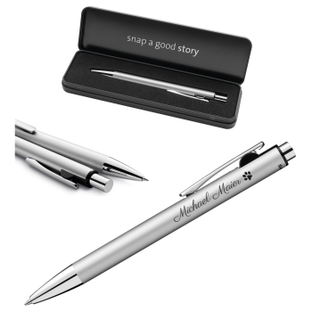 Pelikan Snap® Metallic K10 Kugelschreiber Silber – edles Metall-Etui