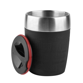 Preview: EMSA Thermobecher TRAVEL CUP Schwarz 200 ml mit Wunschgravur