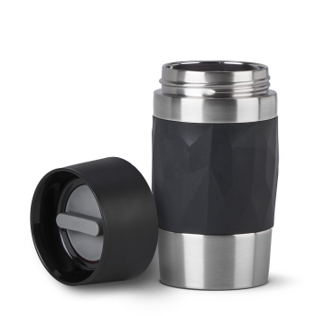 EMSA Thermobecher TRAVEL MUG Compact Schwarz 300 ml mit Wunschgravur