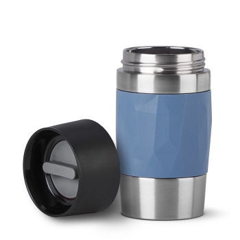 Preview: EMSA Thermobecher TRAVEL MUG Compact Aqua-Blau 300 ml mit Wunschgravur