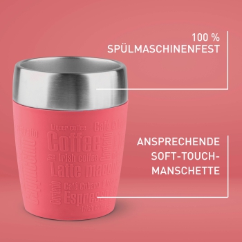 Preview: EMSA Thermobecher TRAVEL CUP Koralle 200 ml mit Wunschgravur