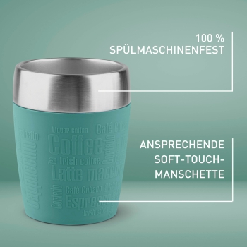 Preview: EMSA Thermobecher TRAVEL CUP Petrol 200 ml mit Wunschgravur