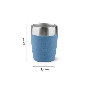 Preview: EMSA Thermobecher TRAVEL CUP Aquablau 200 ml mit Wunschgravur