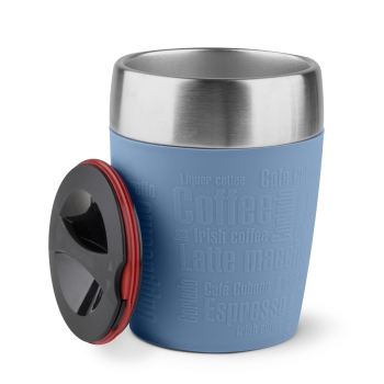 EMSA Thermobecher TRAVEL CUP Aquablau 200 ml mit Wunschgravur