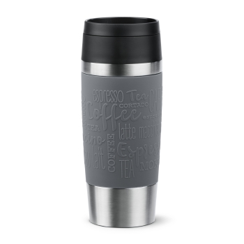 EMSA Thermobecher TRAVEL MUG Classic Pfeffergrau 360 ml mit Wunschgravur