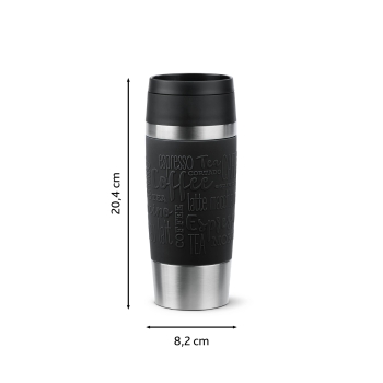 EMSA Thermobecher TRAVEL MUG Classic Schwarz 360 ml mit Wunschgravur