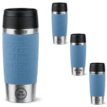 EMSA Thermobecher TRAVEL MUG Classic Aquablau 360 ml mit Wunschgravur