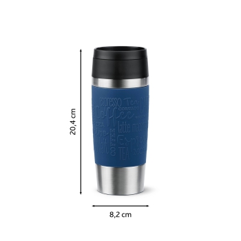 EMSA Thermobecher TRAVEL MUG Classic Dunkelblau 360 ml mit Wunschgravur
