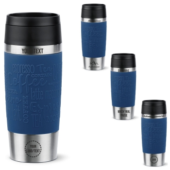 EMSA Thermobecher TRAVEL MUG Classic Dunkelblau 360 ml mit Wunschgravur