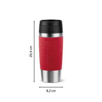 EMSA Thermobecher TRAVEL MUG Classic Dunkelrot 360 ml mit Wunschgravur