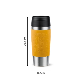 Preview: EMSA Thermobecher TRAVEL MUG Classic Senfgelb 360 ml mit Wunschgravur