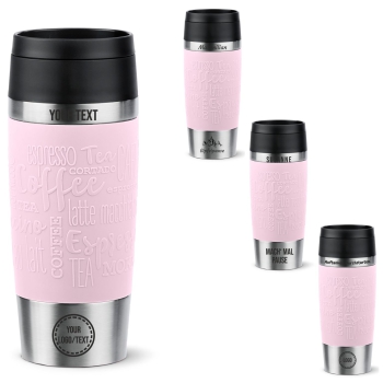 EMSA Thermobecher TRAVEL MUG Classic Pastellrosa 360 ml mit Wunschgravur