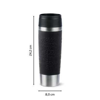 EMSA Thermobecher TRAVEL MUG Classic Schwarz 500 ml mit Wunschgravur